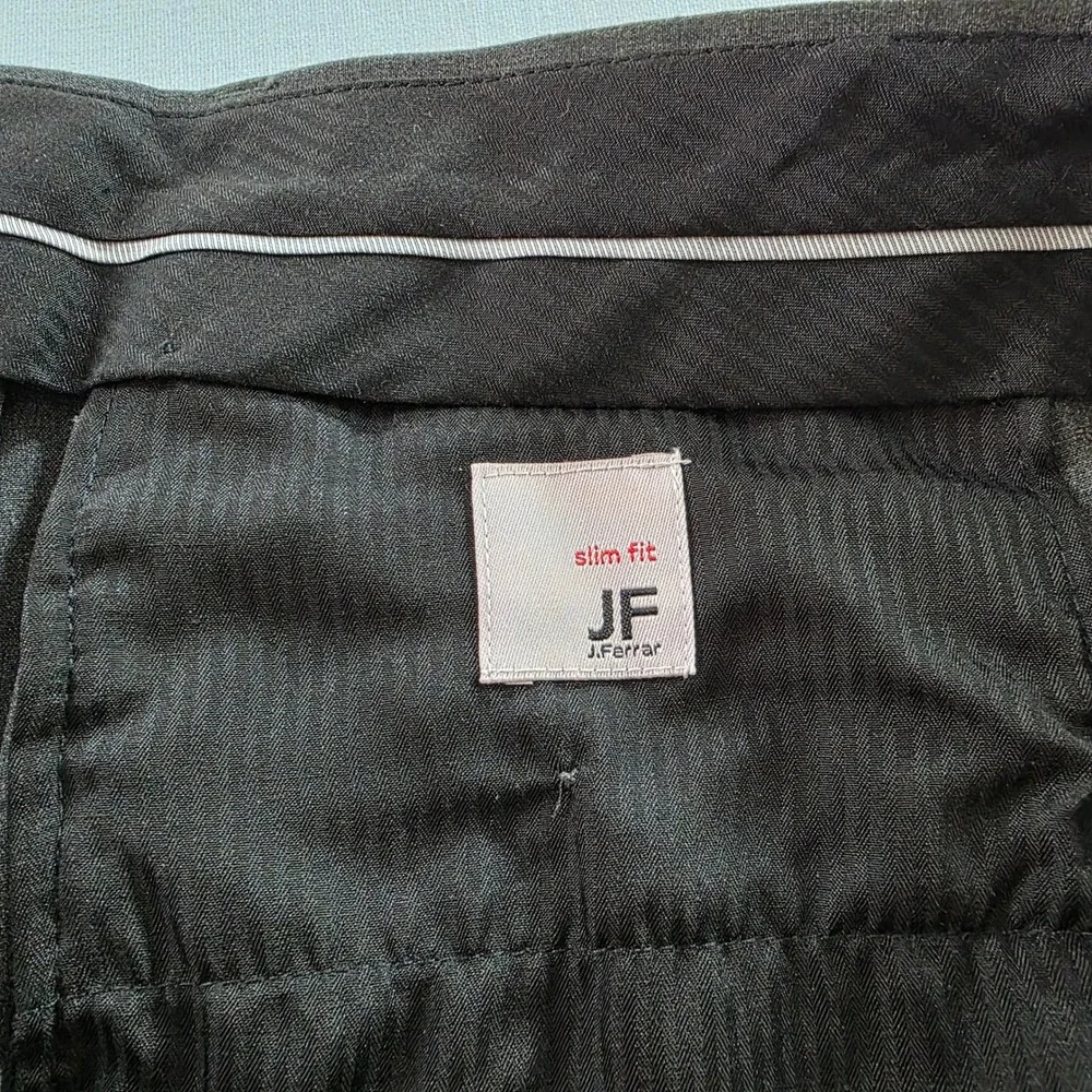J.Ferrar Slim Fit Dress Pants Mens 34x30 Charcoal Gray Stretch Flat Front Trouse